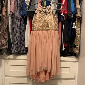 Rare Editions Gold and Blush Pink Dress